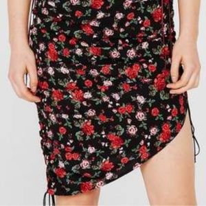 For Love and Lemons floral Molly adjustable ruched skirt M